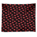 Red Halloween Vampire Lips Pattern Print Tapestry