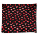 Red Halloween Vampire Lips Pattern Print Tapestry