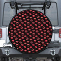 Red Halloween Vampire Lips Pattern Print Tire Cover