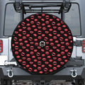 Red Halloween Vampire Lips Pattern Print Tire Cover With Camera Hole