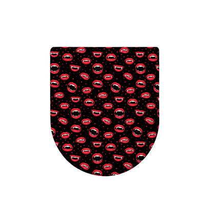 Red Halloween Vampire Lips Pattern Print Toilet Lid Cover