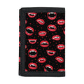Red Halloween Vampire Lips Pattern Print Trifold Wallet