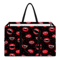 Red Halloween Vampire Lips Pattern Print Utility Tote Bag