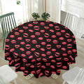 Red Halloween Vampire Lips Pattern Print Waterproof Round Tablecloth
