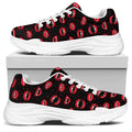 Red Halloween Vampire Lips Pattern Print White Chunky Shoes