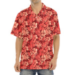 Red Hawaiian Tropical Pattern Print Aloha Shirt