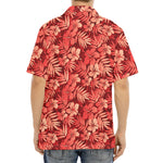 Red Hawaiian Tropical Pattern Print Aloha Shirt