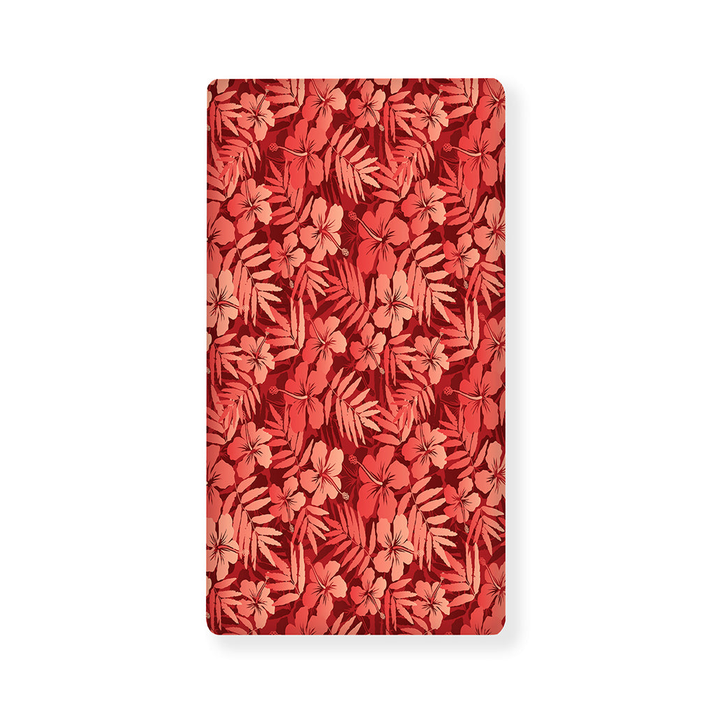 Red Hawaiian Tropical Pattern Print Baby Crib Sheet