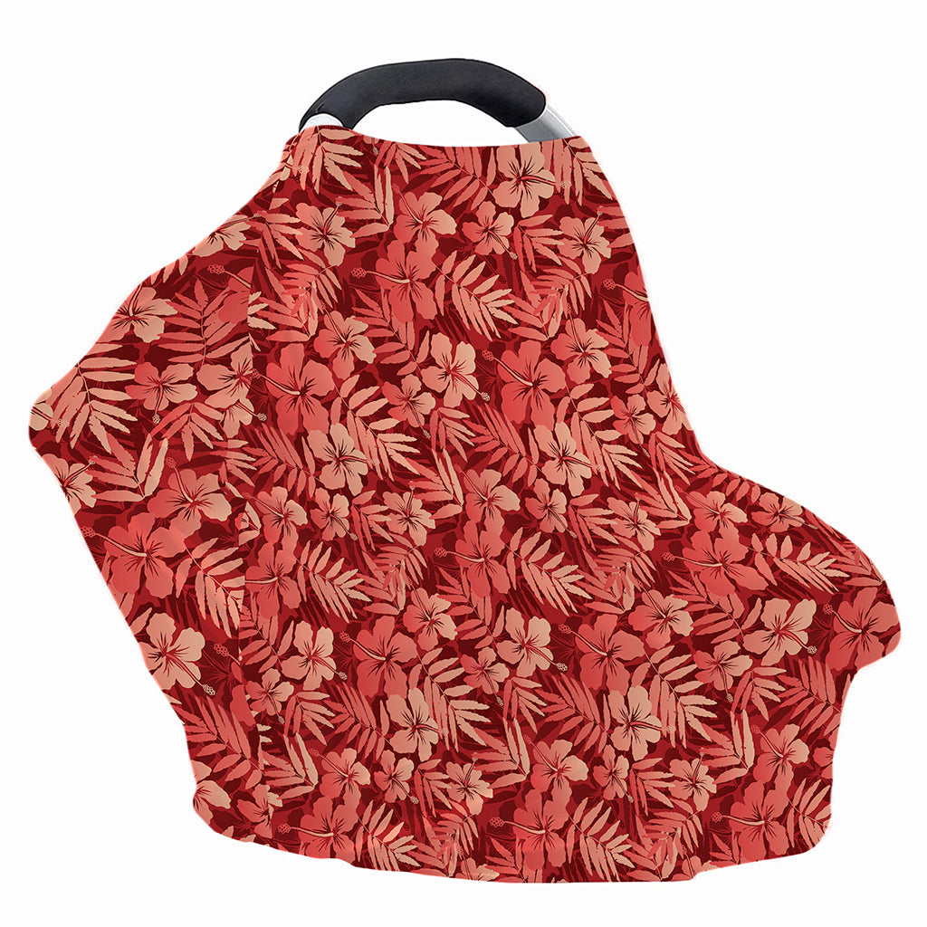 Red Hawaiian Tropical Pattern Print Baby Seat Cover