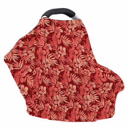Red Hawaiian Tropical Pattern Print Baby Seat Cover