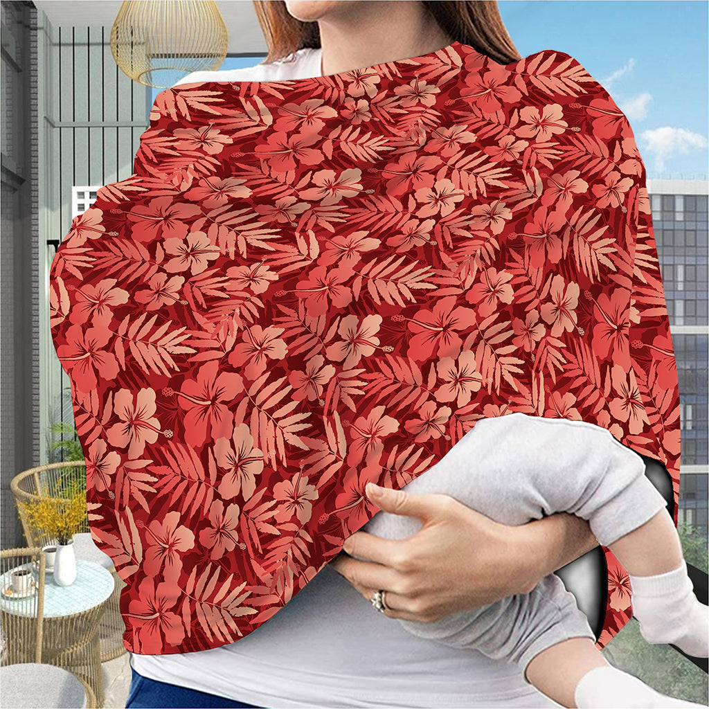 Red Hawaiian Tropical Pattern Print Baby Seat Cover