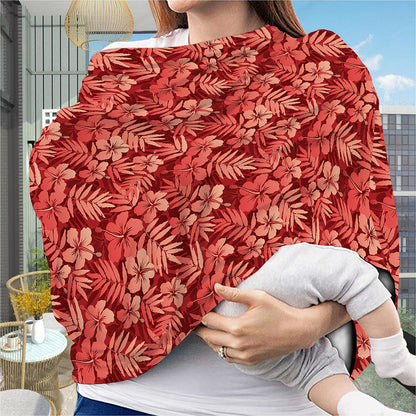 Red Hawaiian Tropical Pattern Print Baby Seat Cover