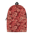 Red Hawaiian Tropical Pattern Print School Backpack