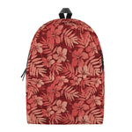 Red Hawaiian Tropical Pattern Print Backpack