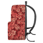 Red Hawaiian Tropical Pattern Print Backpack