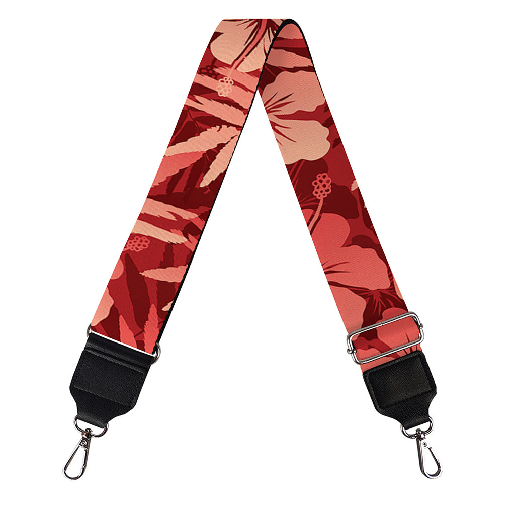 Red Hawaiian Tropical Pattern Print Bag Strap
