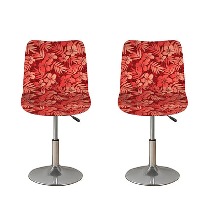 Red Hawaiian Tropical Pattern Print Bar Stool Covers
