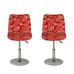 Red Hawaiian Tropical Pattern Print Bar Stool Covers