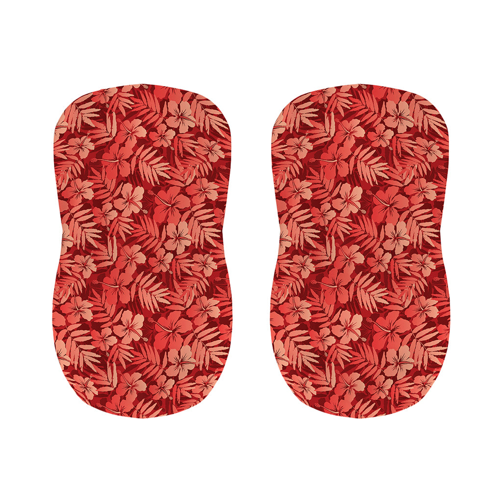 Red Hawaiian Tropical Pattern Print Bar Stool Covers