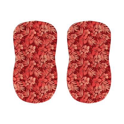 Red Hawaiian Tropical Pattern Print Bar Stool Covers