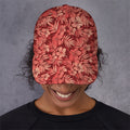 Red Hawaiian Tropical Pattern Print Baseball Cap