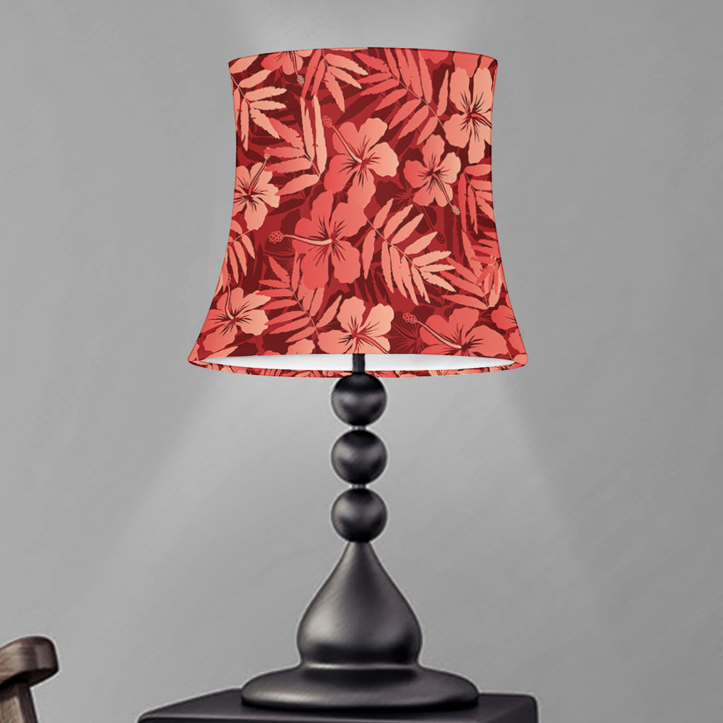 Red Hawaiian Tropical Pattern Print Bell Lamp Shade