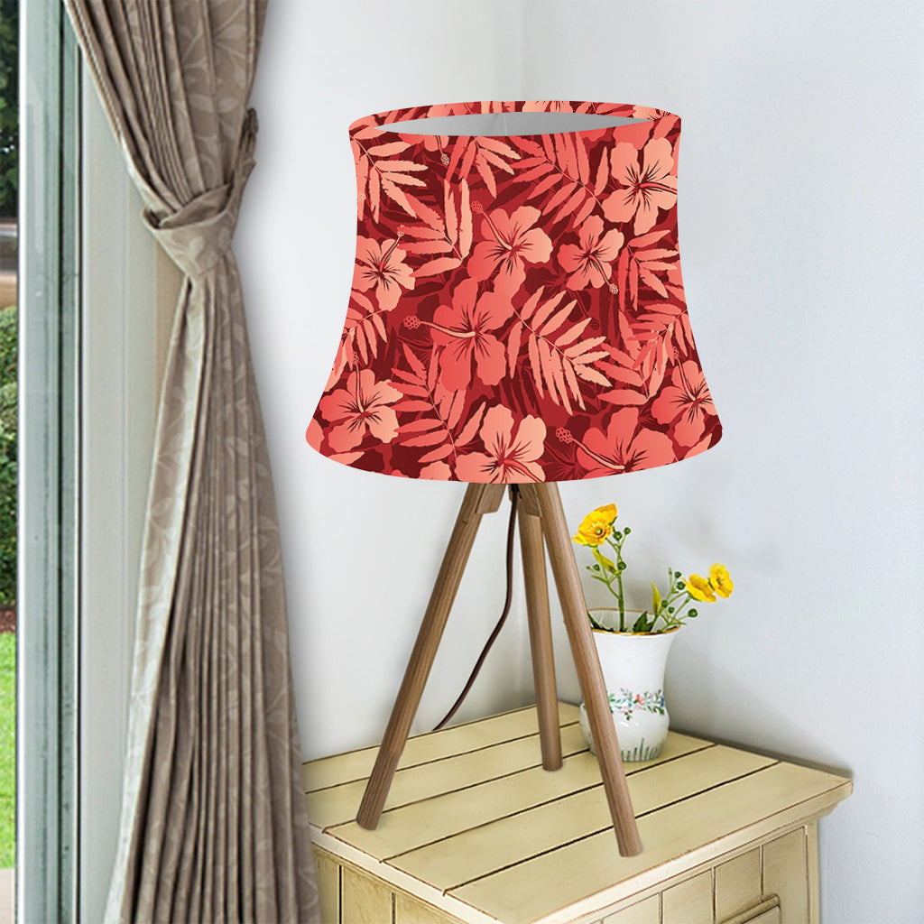 Red Hawaiian Tropical Pattern Print Bell Lamp Shade