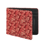 Red Hawaiian Tropical Pattern Print Bifold Wallet