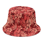 Red Hawaiian Tropical Pattern Print Bucket Hat