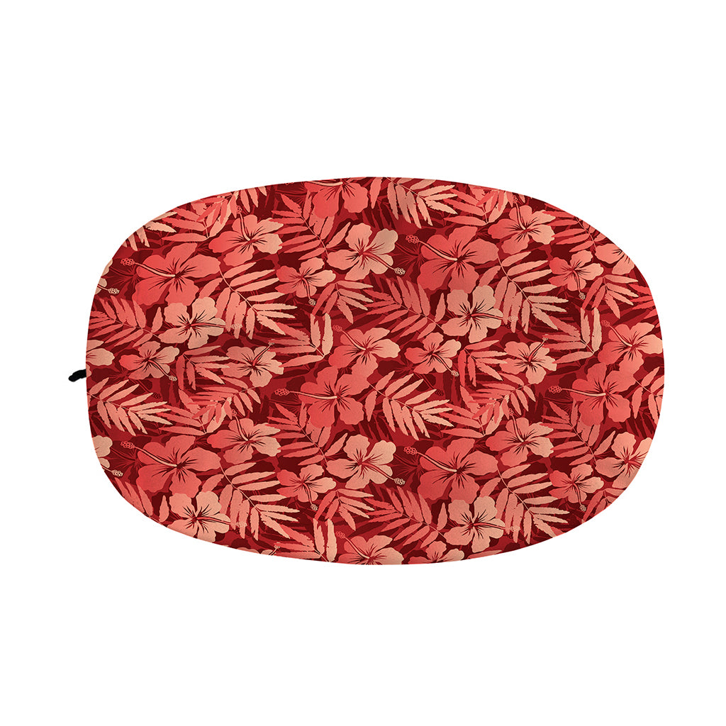 Red Hawaiian Tropical Pattern Print Car Side Mirror Covers