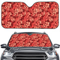 Red Hawaiian Tropical Pattern Print Car Windshield Sun Shade