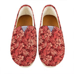 Red Hawaiian Tropical Pattern Print Casual Shoes