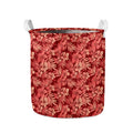 Red Hawaiian Tropical Pattern Print Collapsible Laundry Basket