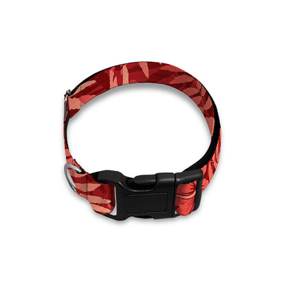 Red Hawaiian Tropical Pattern Print Dog Collar