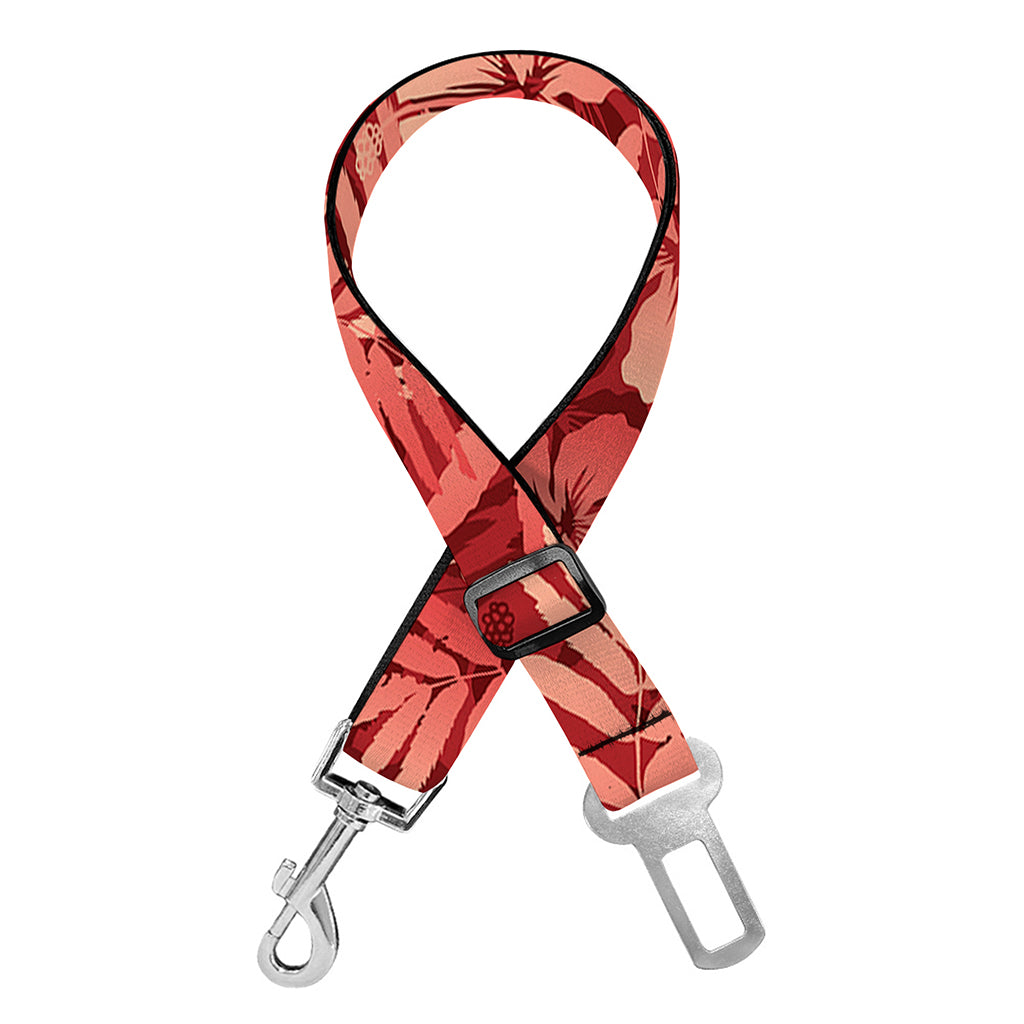 Red Hawaiian Tropical Pattern Print Dog Seat Belt