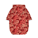 Red Hawaiian Tropical Pattern Print Dog Zip Up Hoodie