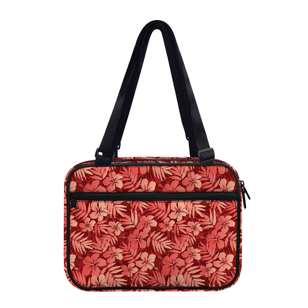Red Hawaiian Tropical Pattern Print Double Strap Bible Bag