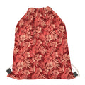 Red Hawaiian Tropical Pattern Print Drawstring Bag