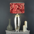 Red Hawaiian Tropical Pattern Print Drum Lamp Shade