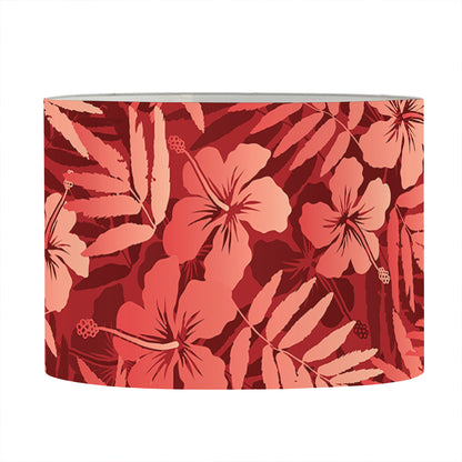 Red Hawaiian Tropical Pattern Print Drum Lamp Shade