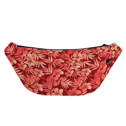 Red Hawaiian Tropical Pattern Print Fanny Pack