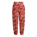 Red Hawaiian Tropical Pattern Print Fleece Lined Knit Pants