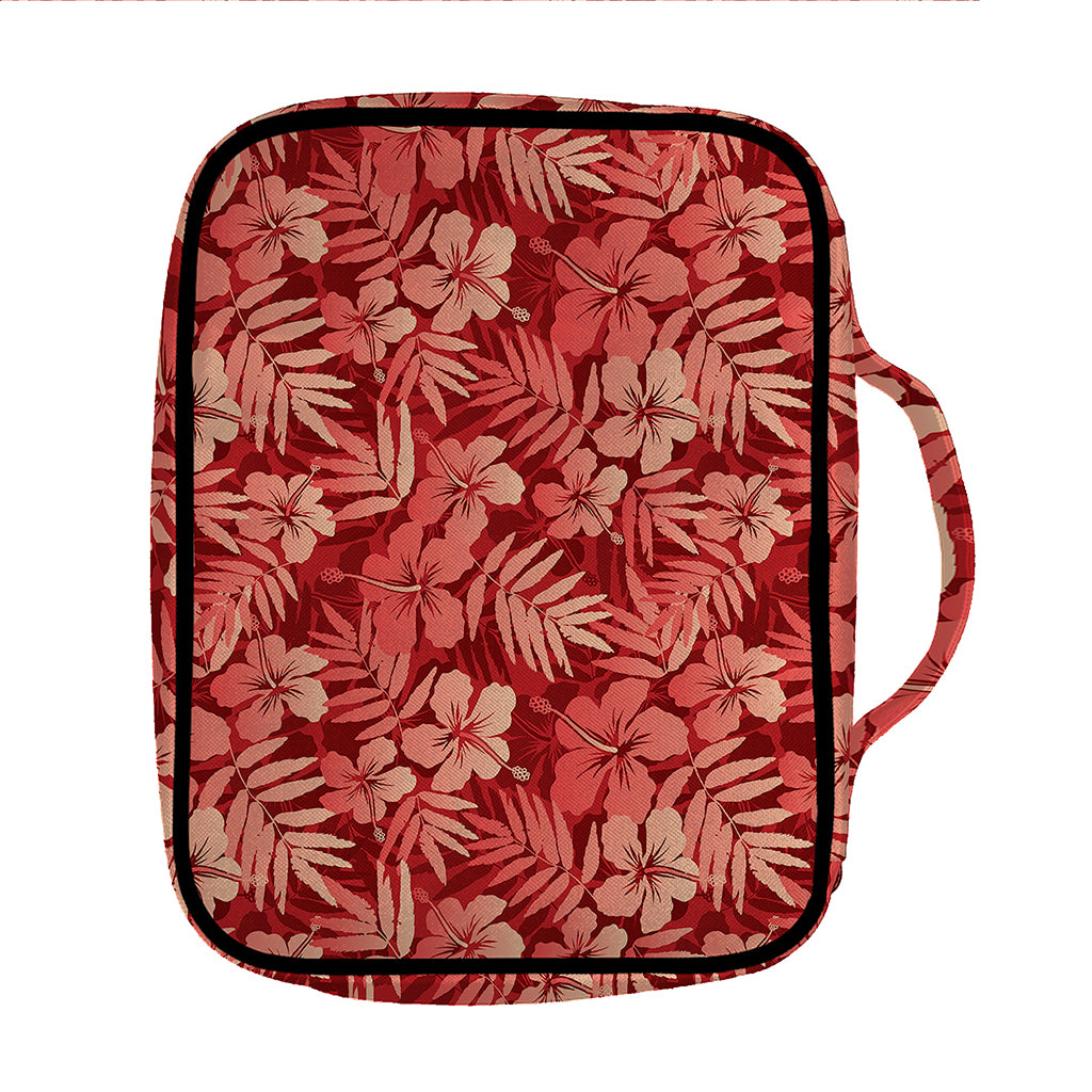 Red Hawaiian Tropical Pattern Print Front Pocket Bible Bag