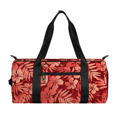 Red Hawaiian Tropical Pattern Print Gym Bag
