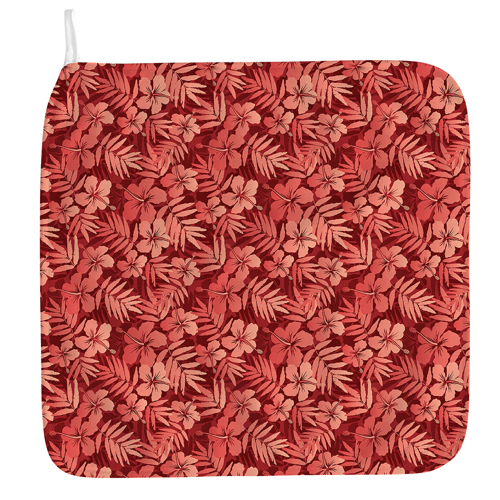 Red Hawaiian Tropical Pattern Print Hand Towel