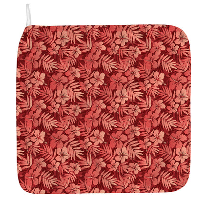 Red Hawaiian Tropical Pattern Print Hand Towel