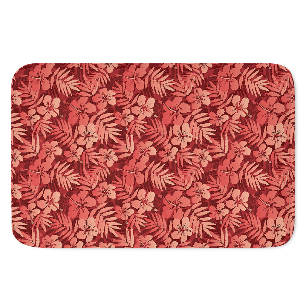 Red Hawaiian Tropical Pattern Print Indoor Door Mat