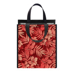 Red Hawaiian Tropical Pattern Print Insulated Lunch Tote