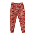 Red Hawaiian Tropical Pattern Print Jogger Pants