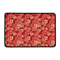 Red Hawaiian Tropical Pattern Print Kitchen Mat